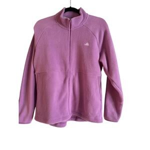 Adidas Women’s Fleece Purple Shearling Full Zip Jacket Size Large Essential NWT